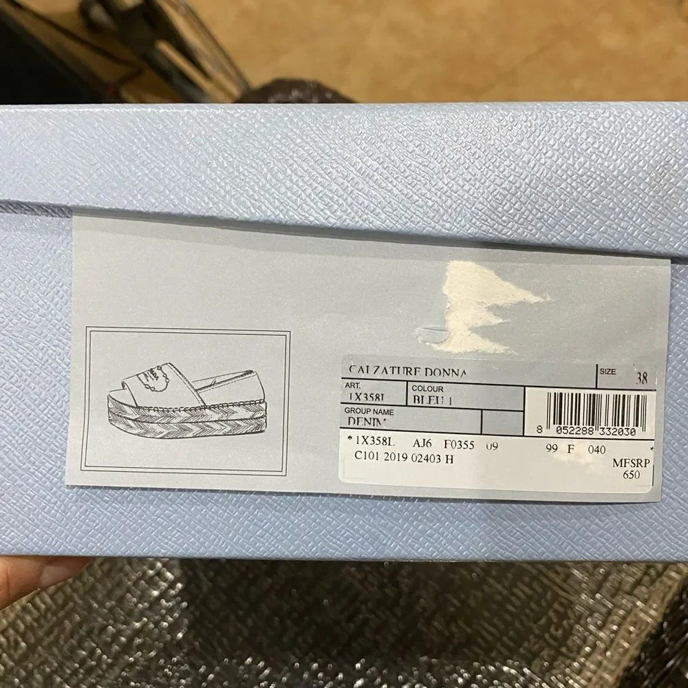 NWT Prada denim blue, size 38